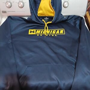 Colosseum Navy and Yellow Michigan Hoodie